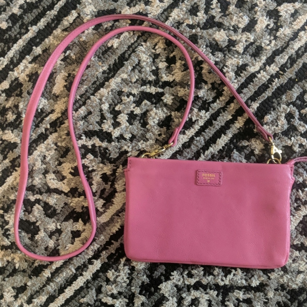 Pink Fossil Crossbody purae